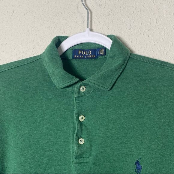 Polo Ralph Lauren Classic Polo Shirt Green Short Sleeve Men's Size Large - Picture 9 of 12